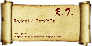 Rojcsik Teréz névjegykártya